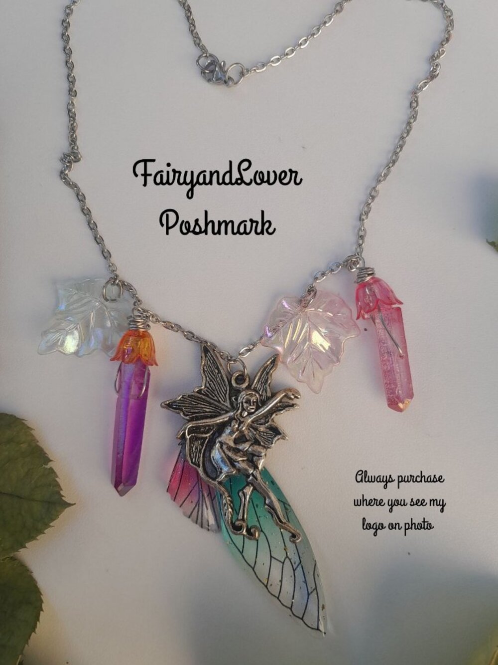 Fairy Wing Moon twilight quartz necklace, ren faire fairy costume accessory gift